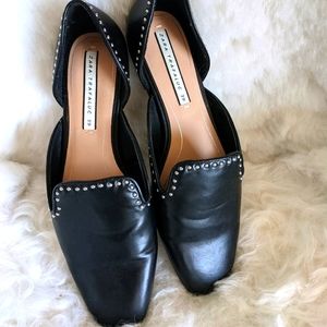 Zara Trafaluc Micro Studded Slip On Black Flats